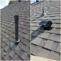 Before and after a new roof vent installation.